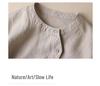 Women's Loose Fit Lantern Sleeve Cotton Linen Blouse - Babydoll Design, Nine-Point Sleeve, Solid Color Fashion Shirt 803