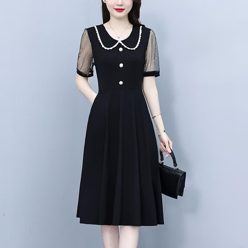 Plus Size Sweet Style Faux Two-Piece A-Line Dress