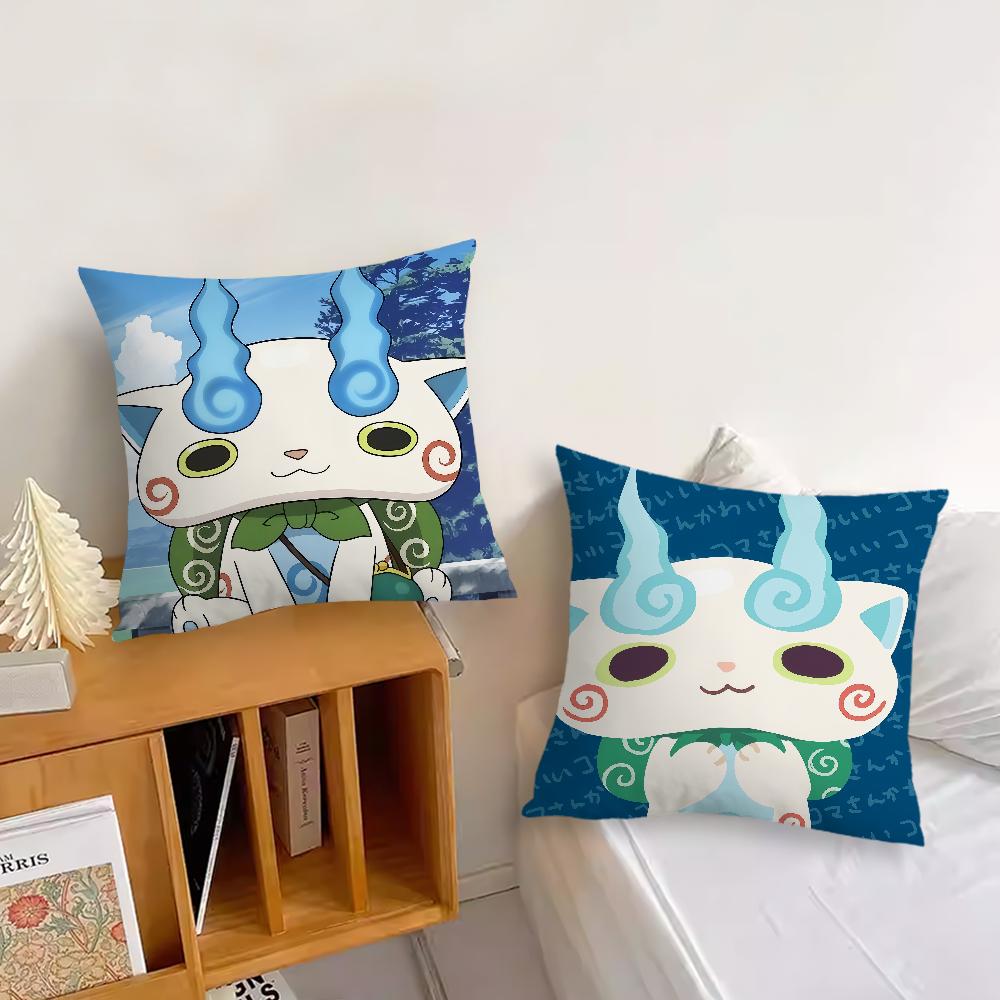cute cartoon game anime Yo kai w-Watch Komasan Comfortable soft Pillow Case for Sofa Living Room Home Decor Protective Covers
