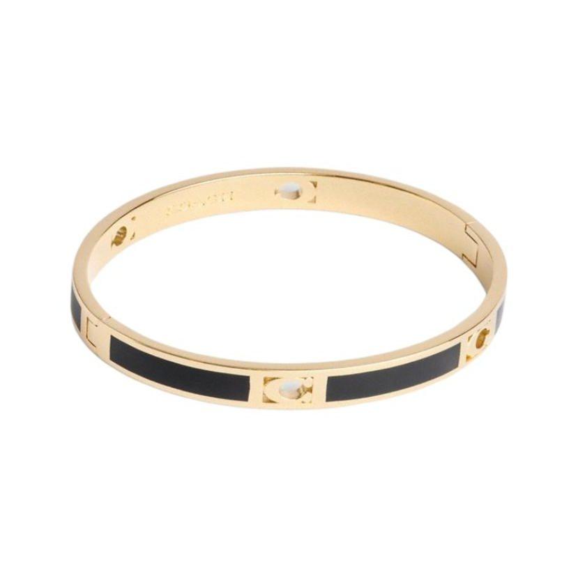 COACH Enamel Bangles Unisex Gold/Black CAD45-GDBK