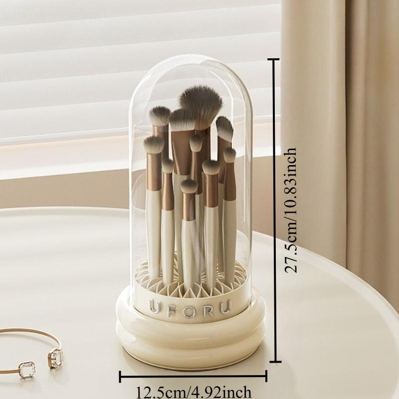 

Dopamine Boost Silicone Makeup Brush Storage Box Protector Holder Dryer in One Compact Portable Plastic Case for Beauty Tools белый