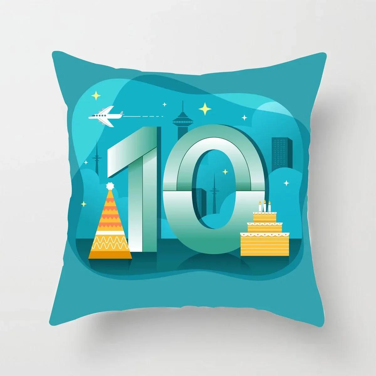 

Мультяшная наволочка с цифровой печатью, детская обучающая игровая наволочка, чехол на подушку для дивана, детской комнаты, спальни, домашнее украшение 66x66cm