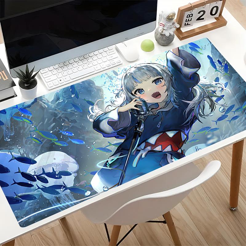 Mouse Pad Hololive Gawr Gura Colorful Table Mat Anime Professional Gaming Accessories Rubber Computer Keyboard Mat Game Mousepad