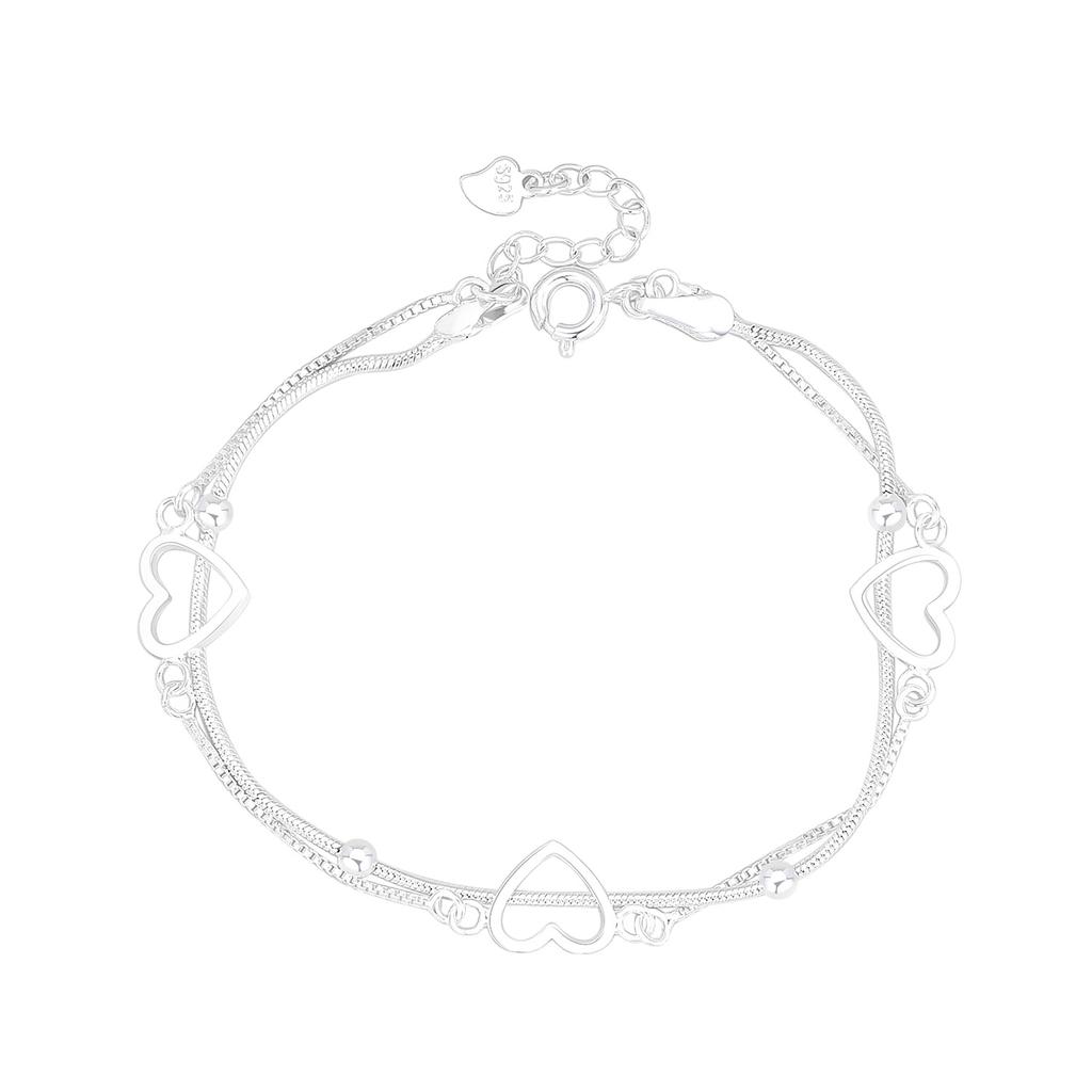 925 Silver Heart Chain Hand Bracelets Woman Wedding Ladies Vintage Luxury Designer Jewelry Accessories Argent 925