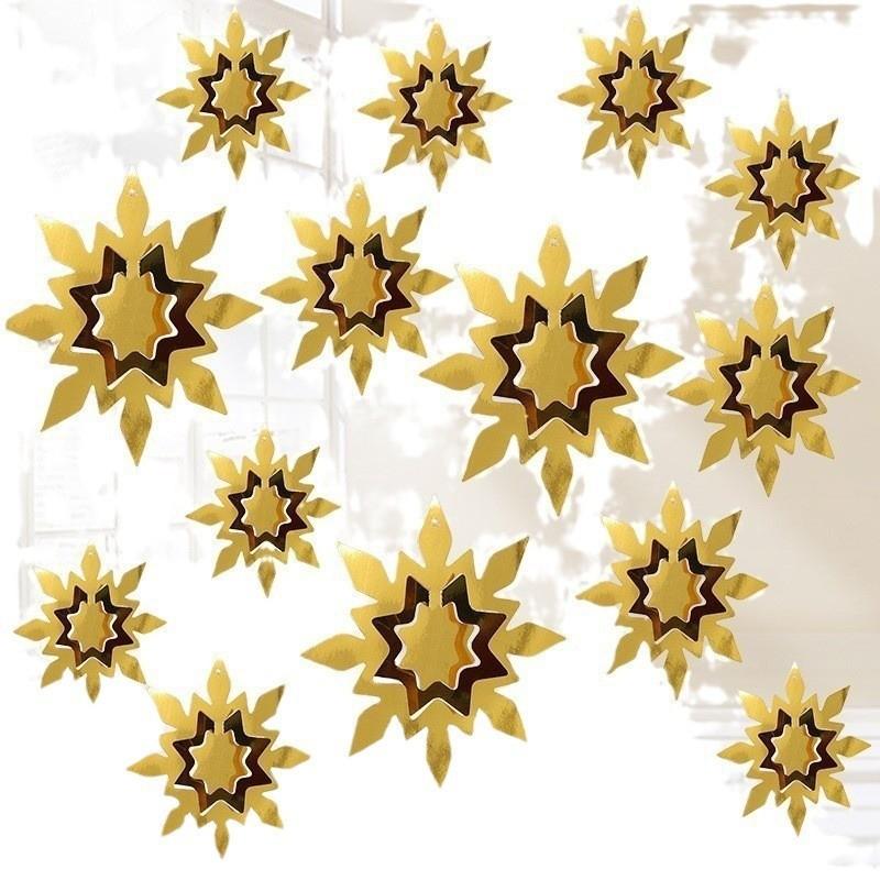 Christmas Holiday Scene Decorations Mini Snowflake Tree Star Festive Hanging Ornament