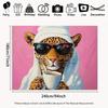 2D Leopard with Sunglasses & Coffee Backdrop for Bedroom Decor and Girly Party