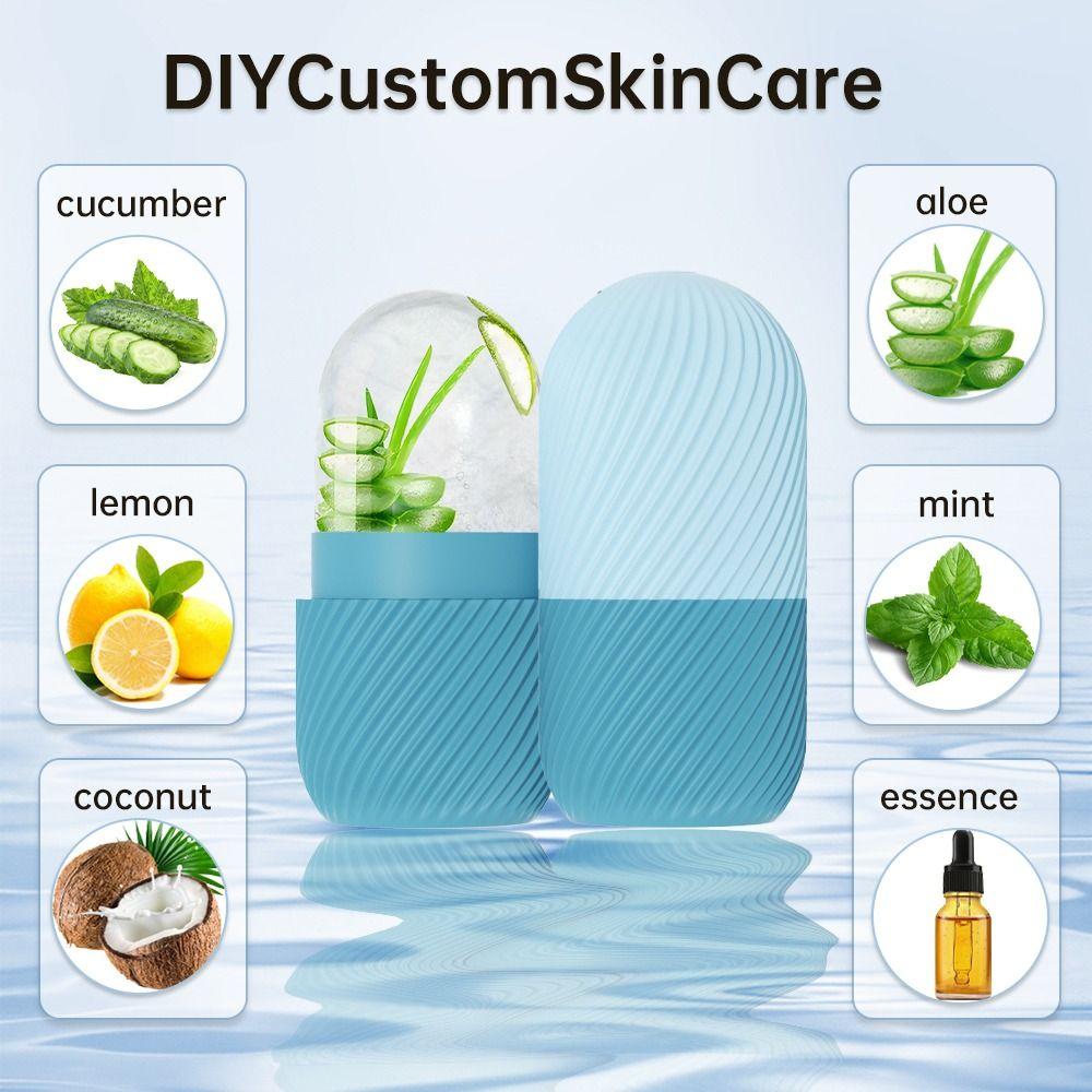 Silicone Ice Roller for Face Reusable Beauty Tool Ice Face Roller Massager Reducing Swelling Ice Cube Tray Natural Conditioning