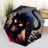 1pc Black Cat Mystical Forest Automatic Open/close Umbrella, 8-Rib sturdy structure, Portable Travel Umbrella, Parties, Everyday Use Outdoor Accessory