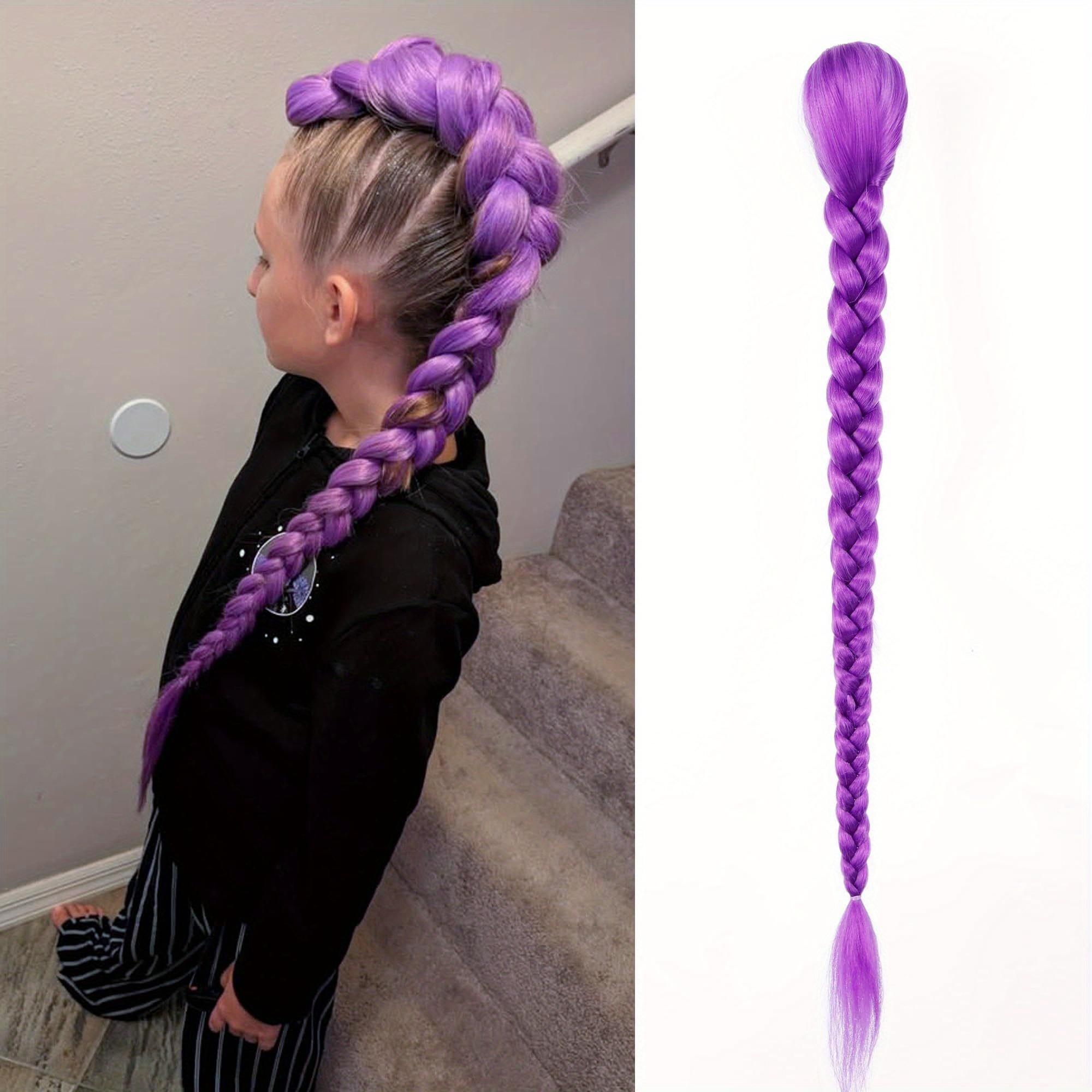 

26-inch synthetic Skpop witch hunting group rumi rumi cos wig light red purple dark purple tiger mouth clip ponytail