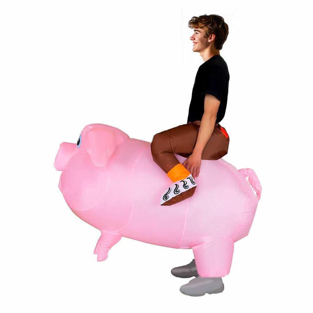 Zábavný nafukovací kostým prasete na jízdu pro dospělé