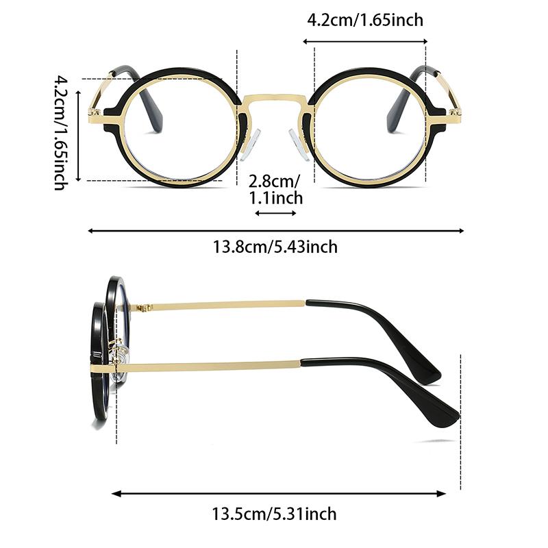 Punk Round Glasses Men Fashion Blue Light Blocking Eyewear Women Trendy Vintage Brand Design Optical Frames for Reading