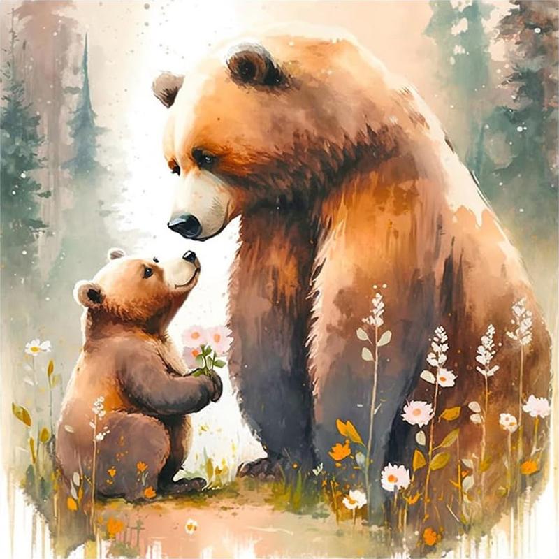 

Картина з повними діамантами 5D Алмазна вишивка Мультяшний ведмедик Вишивка хрестиком Набір для рукоділля 20x20cm