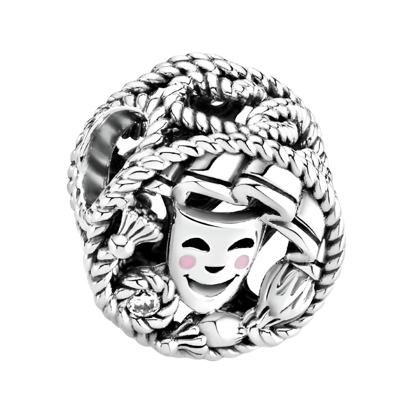 

Pandora Smiley And Crying Face Drama Mask Charm Unisex Charms 799331C01 925 Sterling Silver