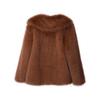 Luxury Faux Fur Coat Women Winter Thick Warm Long Sleeve Turndown Collar Female Overcoat  Elegant Lady Outerwear