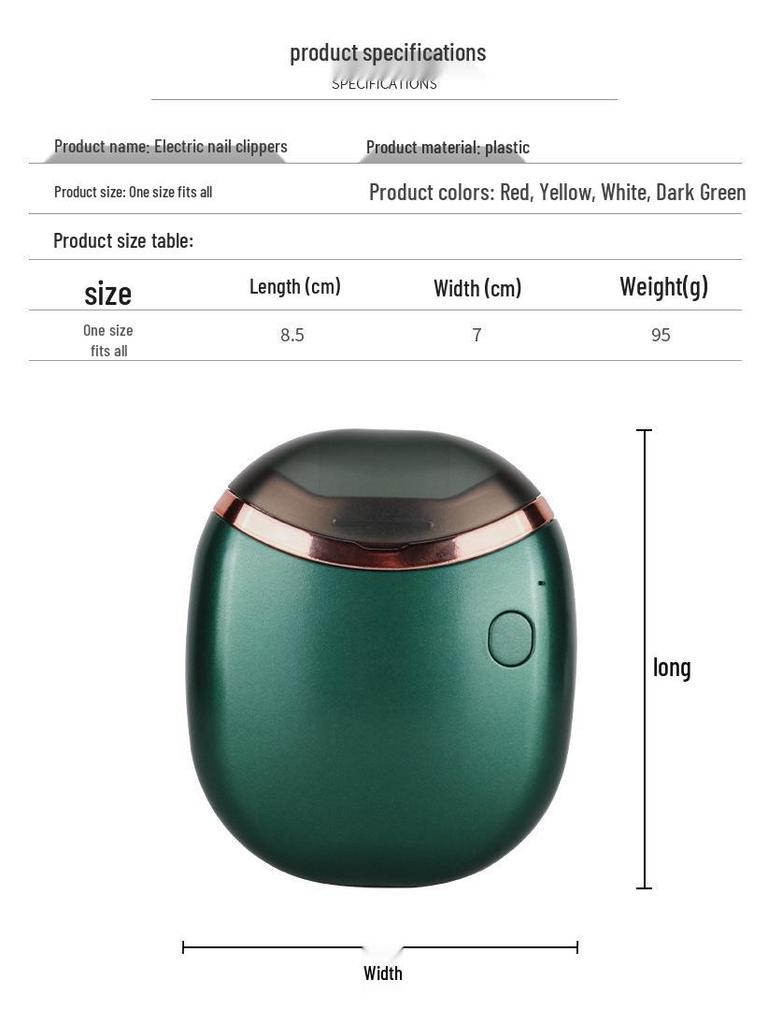 Fully Automatic Rechargeable Electric Nail Clipper - Safe, Portable Trimmer for Children and Elderly, Suitable for Hands and Feet