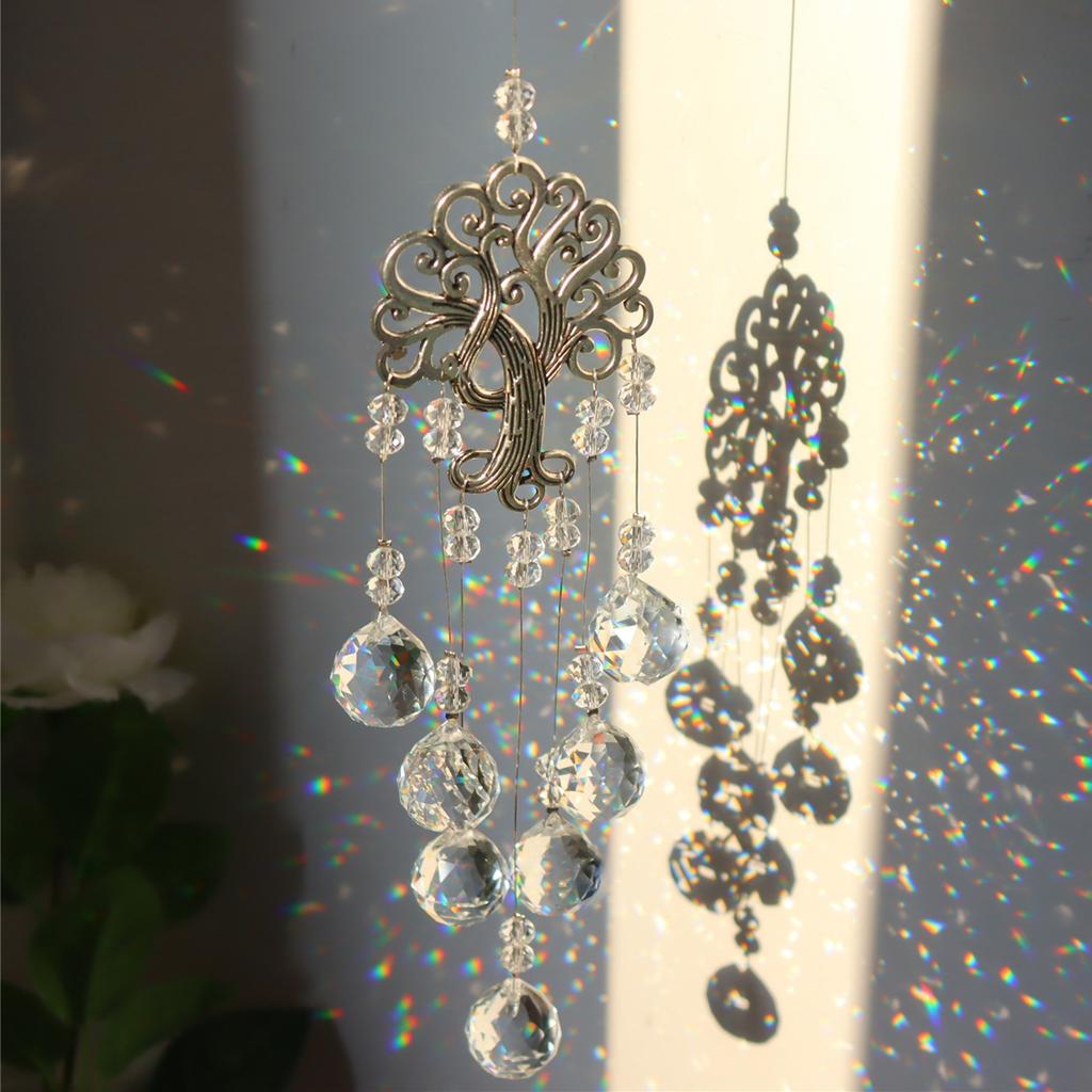 Funkelnder Regenbogen-Sonnenfänger aus Kristall zum Aufhängen, entzückender Deko-Anhänger, passend für Auto, Fenster, Haus, Weihnachtsfeier