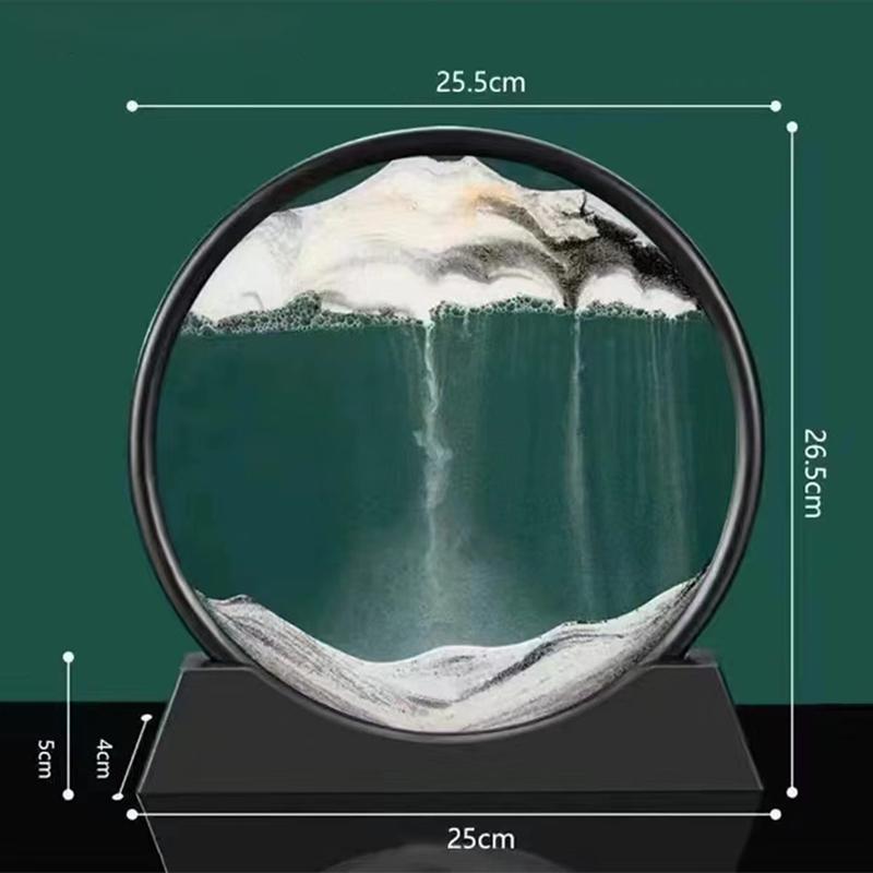 3D Hourglass Quicksand Moving Sandround Glass Deep Sea Sandscape Art Picture Craft Flowing Painting Office Hom Decor Gifts