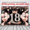 2D 18th Birthday Backdrop with Champagne, Balloons & Confetti for Teens