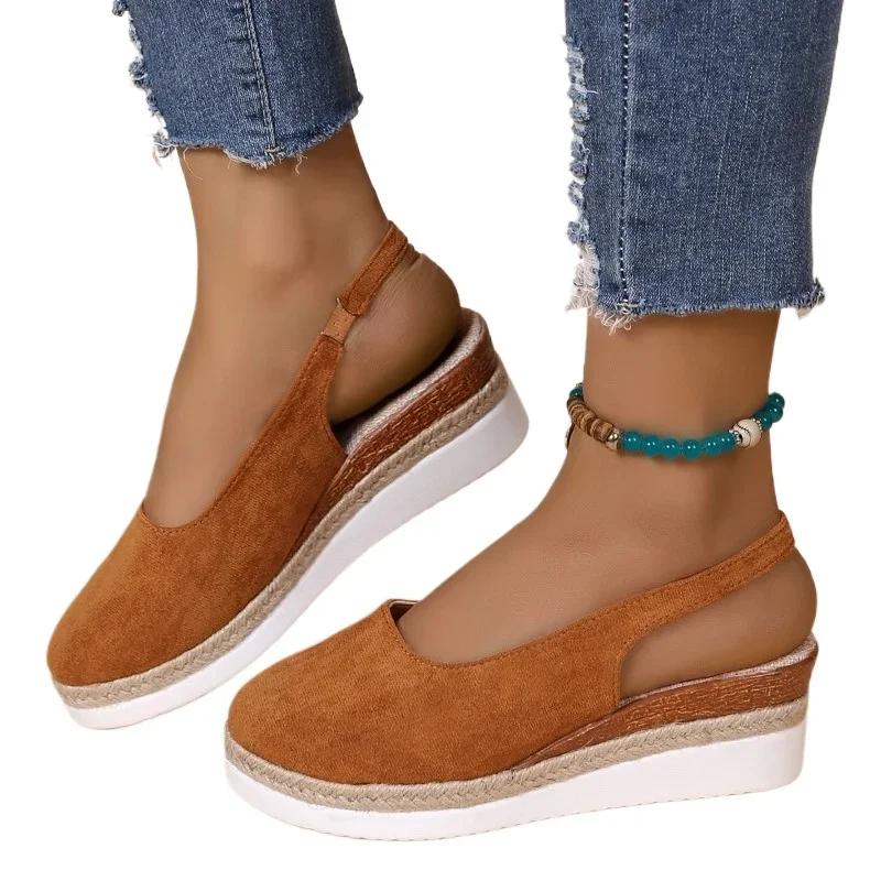 Modne sandały damskie 2025 Nowe sznurowane mankiety Modne Plus Size Casualowe Sandały na Platformie Koturnie Kobieta Lato Najlepszy Sprzedawca Buty z Zakrytymi Palcami