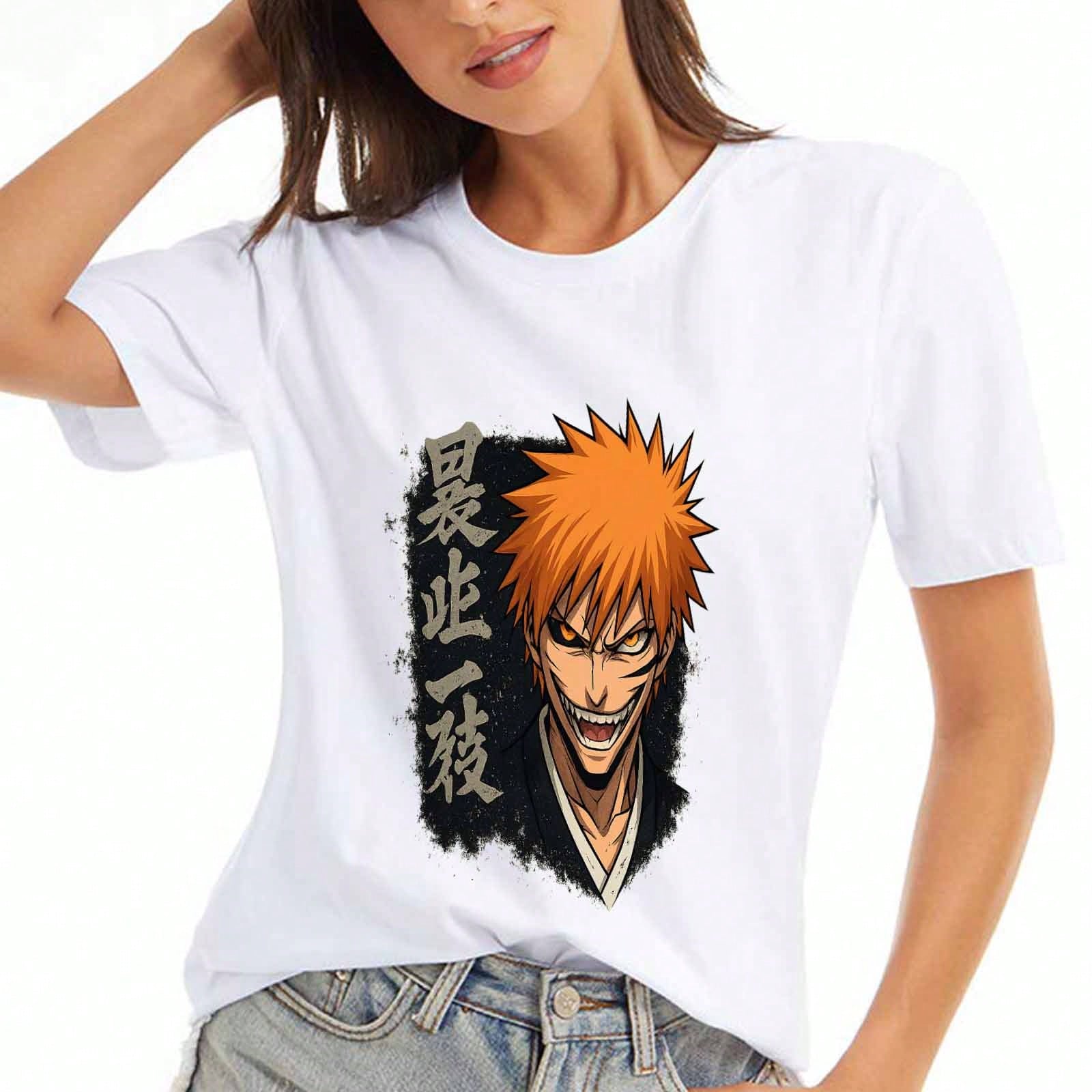 Angel And Demon Ladies Cotton T Shirt, Pure Cotton Premium Print, Durable, Casual And Fashionable. Paradise Angel And Devil Anime Design, Aesthetical S разноцветный