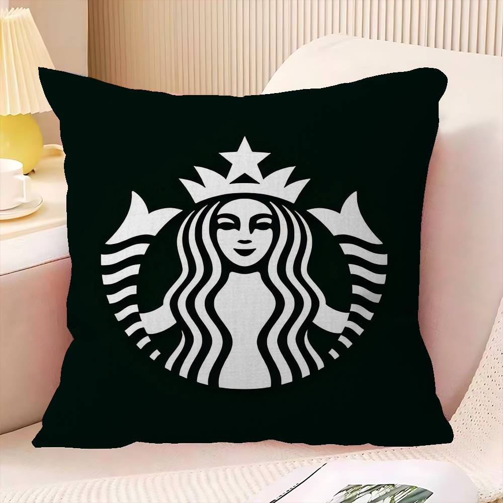 Cool S-Starbucks LOGO Cushion Cover Car Throw Pillow Case For Sofa Car Christmas Gift 40x40cm 45x45cm