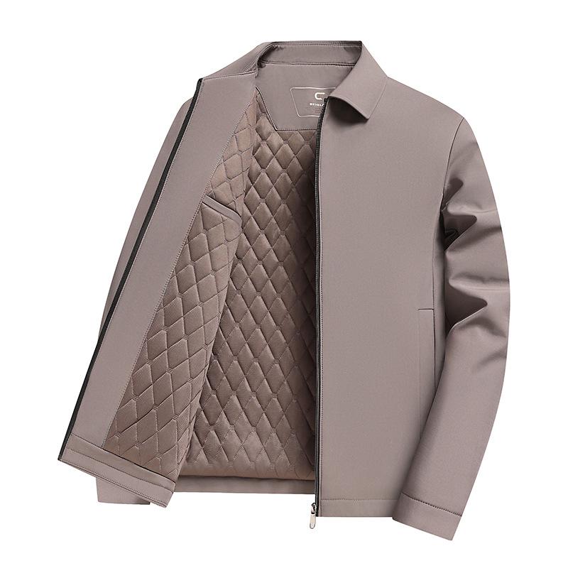 

Чоловіча зимова куртка з вовняним утеплювачем, Business Casual для середнього та старшого віку, потовщена для тепла 2XL хакі