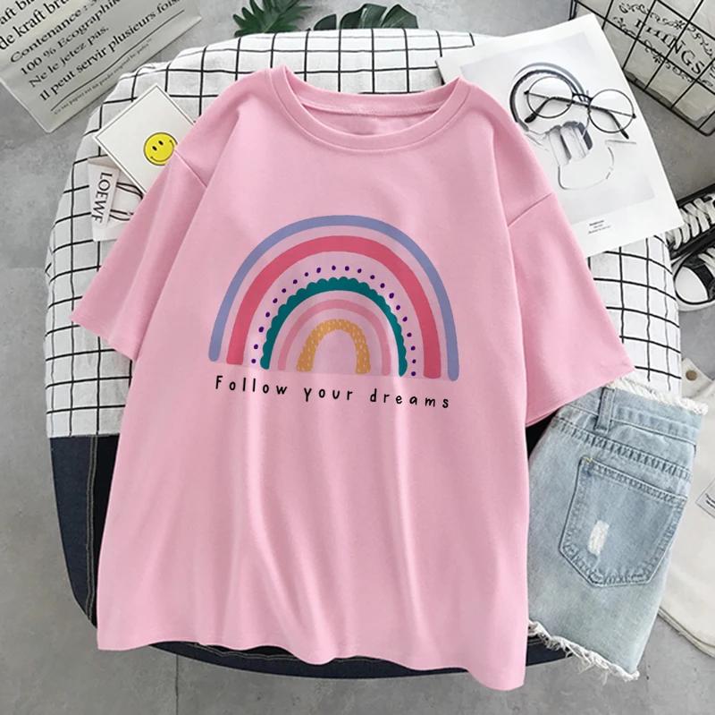 Dinosaur Summer New Cartoon Casual Punk Women T-shirt Short Sleeve Harajuku Vintage Fun Fashion Ins Cute Sweet Loose