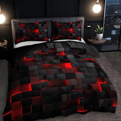 Grid Series Bedding Set Digital Print Soft Duvet Cover For Bedroom Guest Room 2 Piece 3 Piece Comforter Set