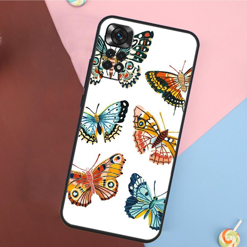 Butterfly Flower Cover For Xiaomi Redmi Note 13 Pro 14 12 11 9 10 9S 10S 11S 12S Redmi 14C 10C 12C 13C Case
