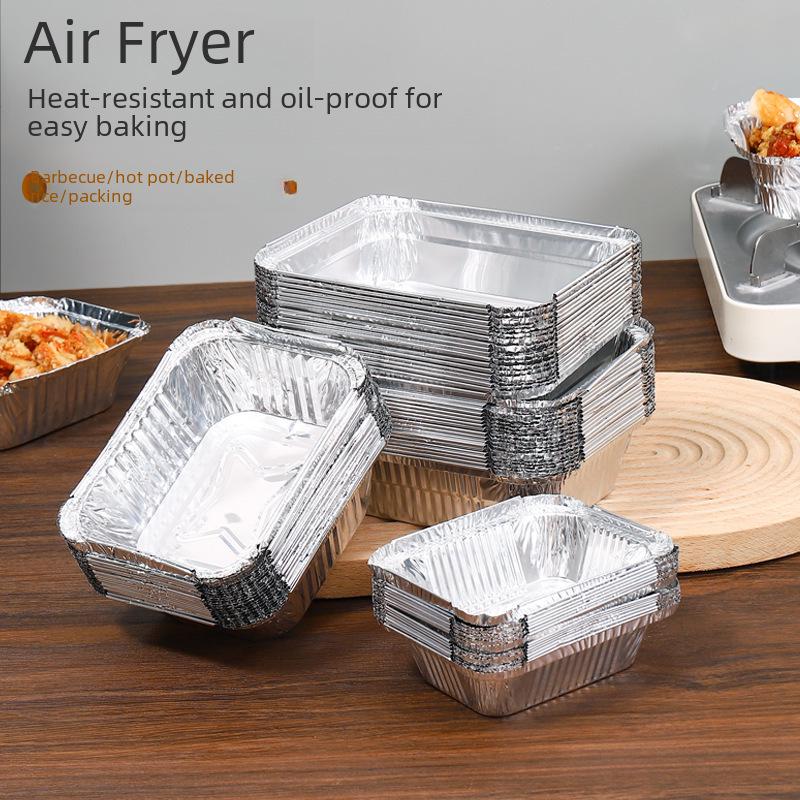 Rechteckige Grillschale aus dicker Aluminiumfolie – Einweg und wiederverwendbar