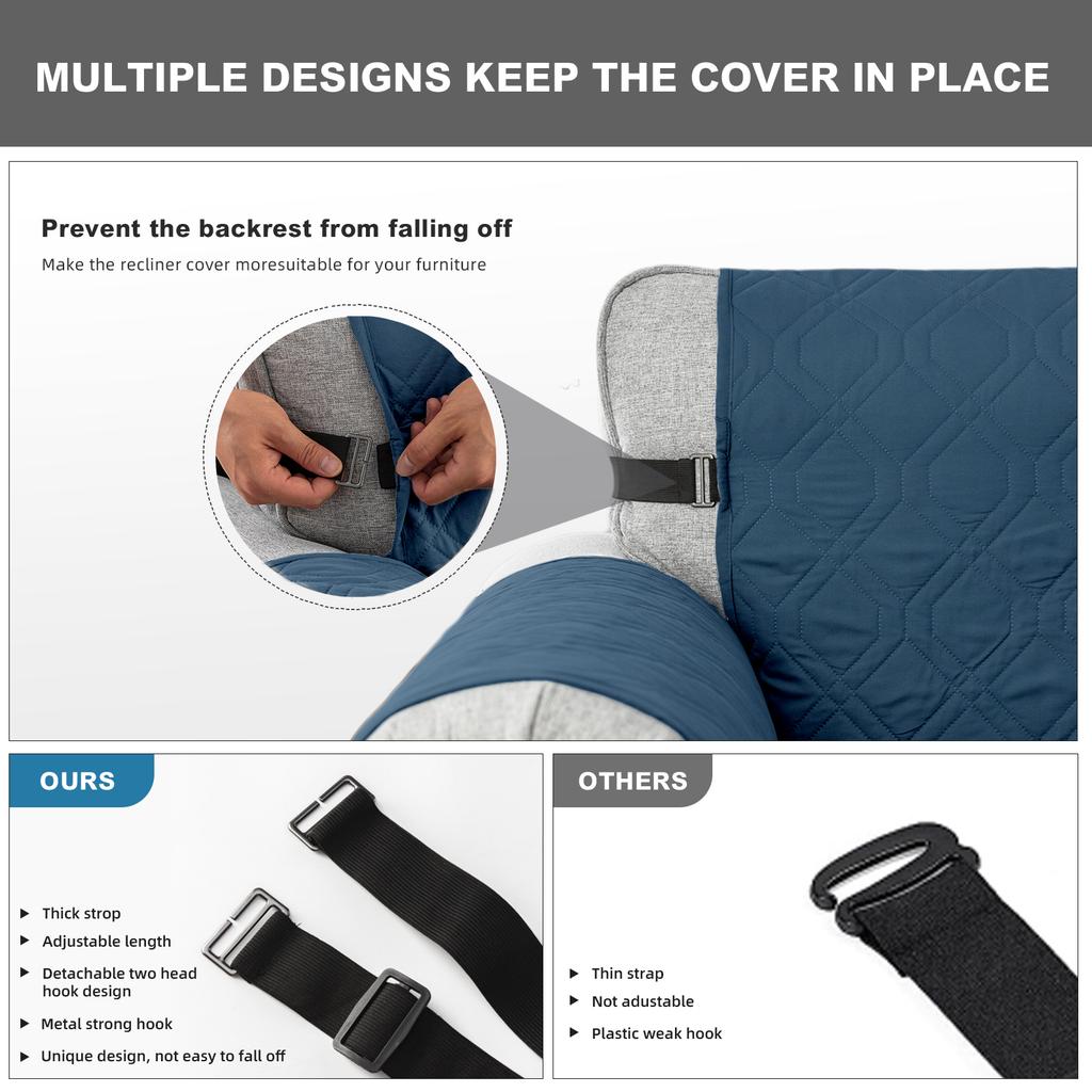 1/2/3/4 Seater  Elastic Strap Sofa Covers Waterproof Sofa Slipcovers  Non Slip Cover for Kids Pets Washable Sofa Protector