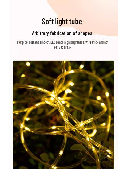 LED Solar Colorful Waterproof Outdoor String Lights for Courtyard, Balcony, and Garden Decoration