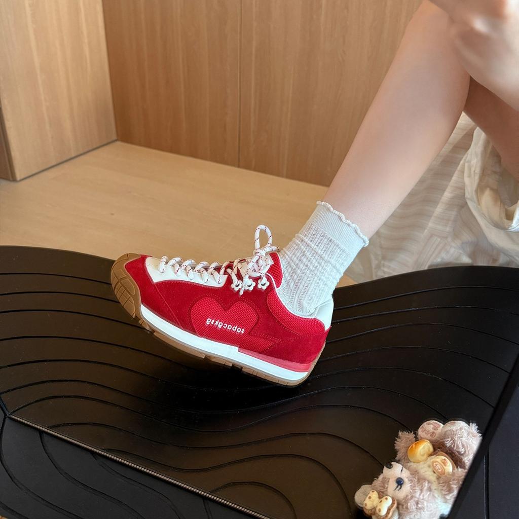 Retro Forrest Gump Training Shoes Women's Platform Flower Stray Shoes 2025 New Breathable Versatile Casual Sports Jogging Shoes