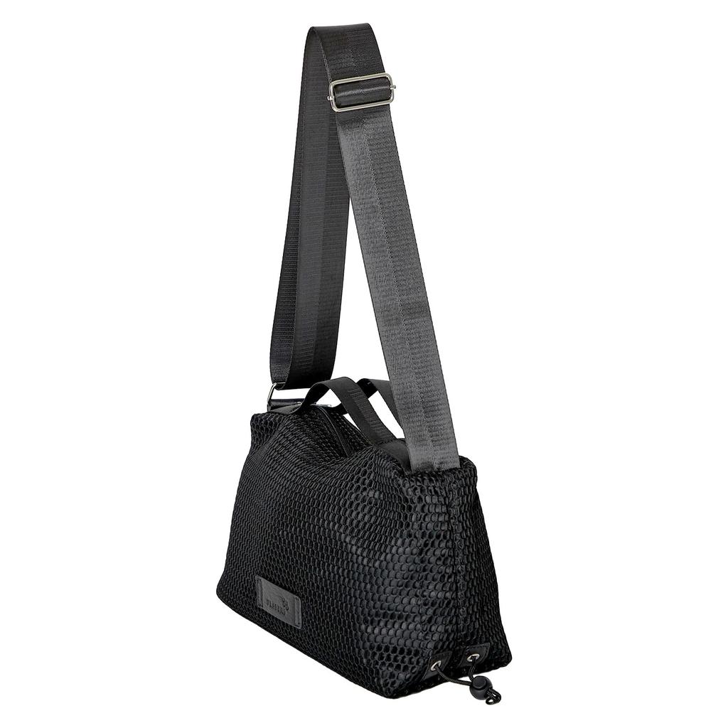 Players Women's Mesh Drawstring Shoulder Bag, Size S, 91207512A, Black [A], Approx. 32cm W X 20cm H X 13cm D, Shoulder Height 27-57cm