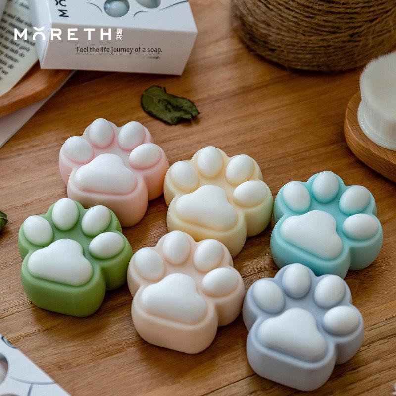 45g Handmade Cartoon Cat Claw Face Soap - Cute & Novel Cleansing Doodle Soap