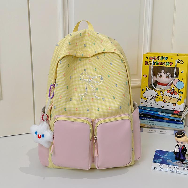 College style color matching backpack women's new schoolbag junior high school girls college students travel light backpack