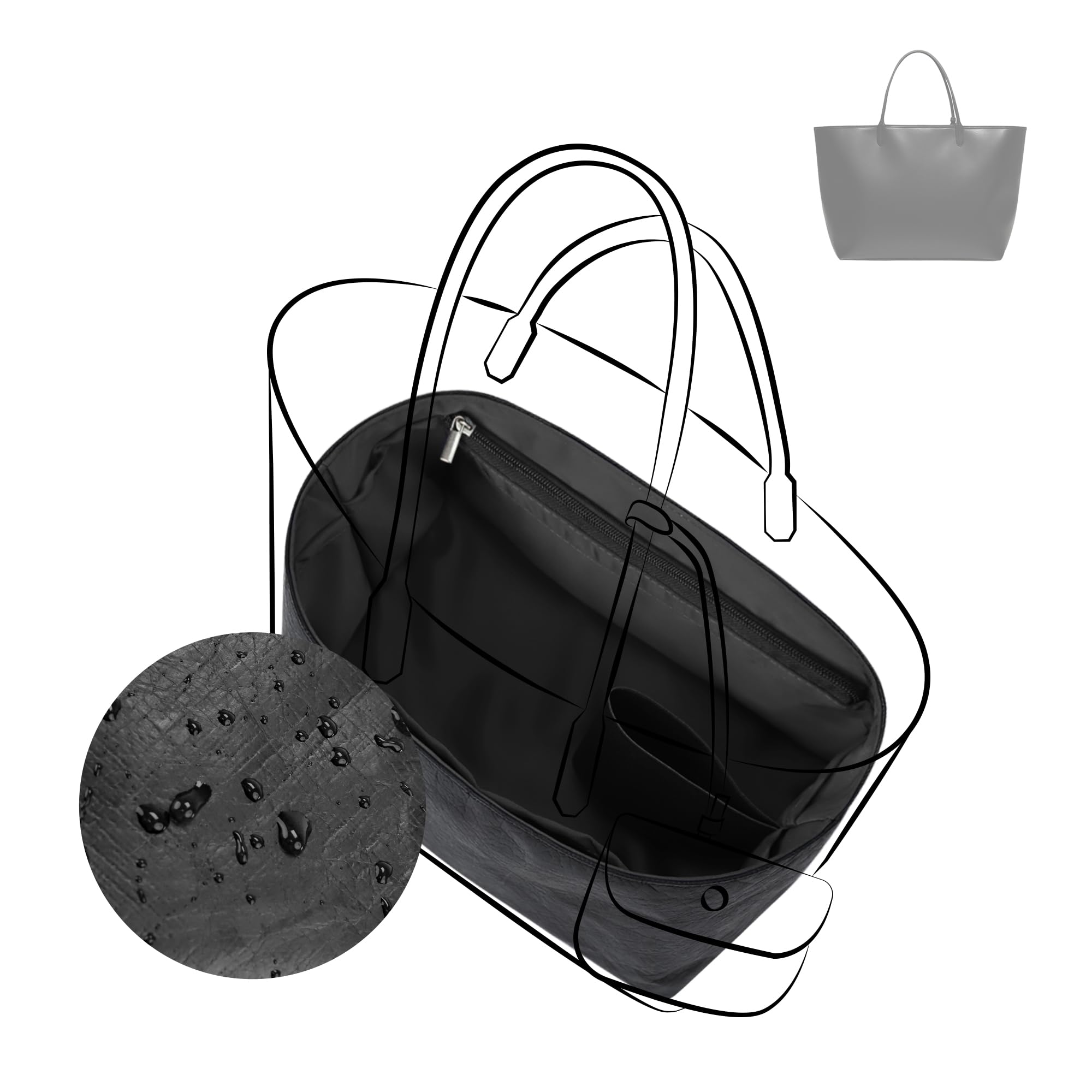 

DGAZ AnjouSaint LouisSaint LouisBoheme Hobo Бумага DuPont и Шелк Tyvek Ультратонкий Внутренний Мешок, Водонепроницаемый, Ультралегкий, Мягкий, Органайзер-Сумка в Сумку