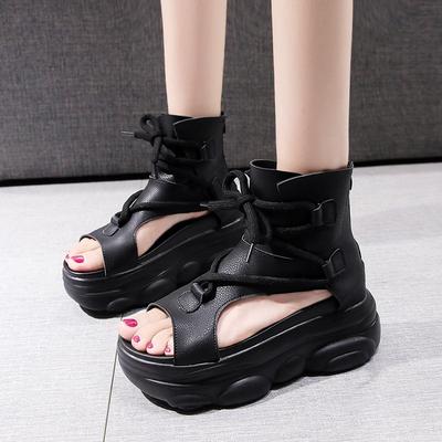 Summer Sandals Women's High-heeled Thick-soled Fashion Roman Shoes  New Platform Women's Shoes High-top Fish Mouth Sandals