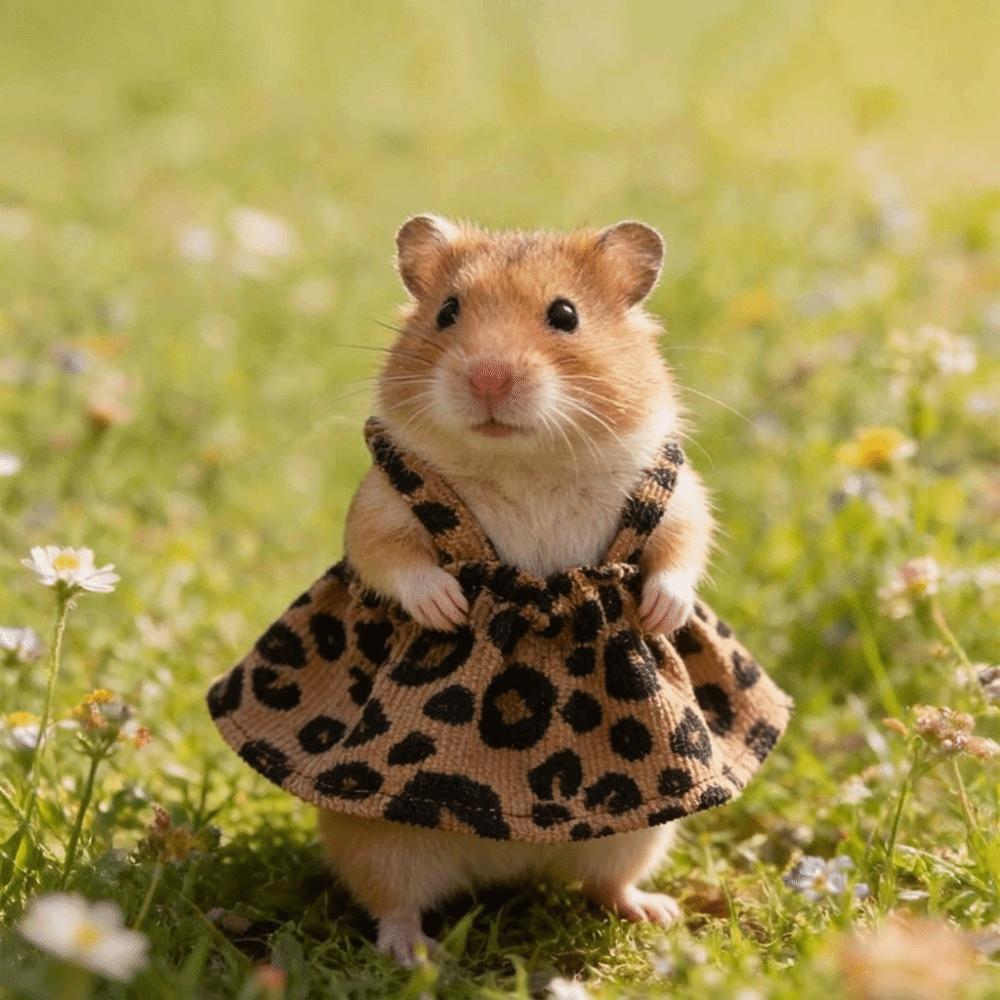 Breathable Hamster Leopard Print Skirt Soft Wear Resistant Pet Princess Dress Decorative Small Animal Costume Four Seasons Wear
