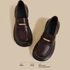 British style platform JK small leather shoes women's new heightening versatile loafers onepedal softsoled single shoes