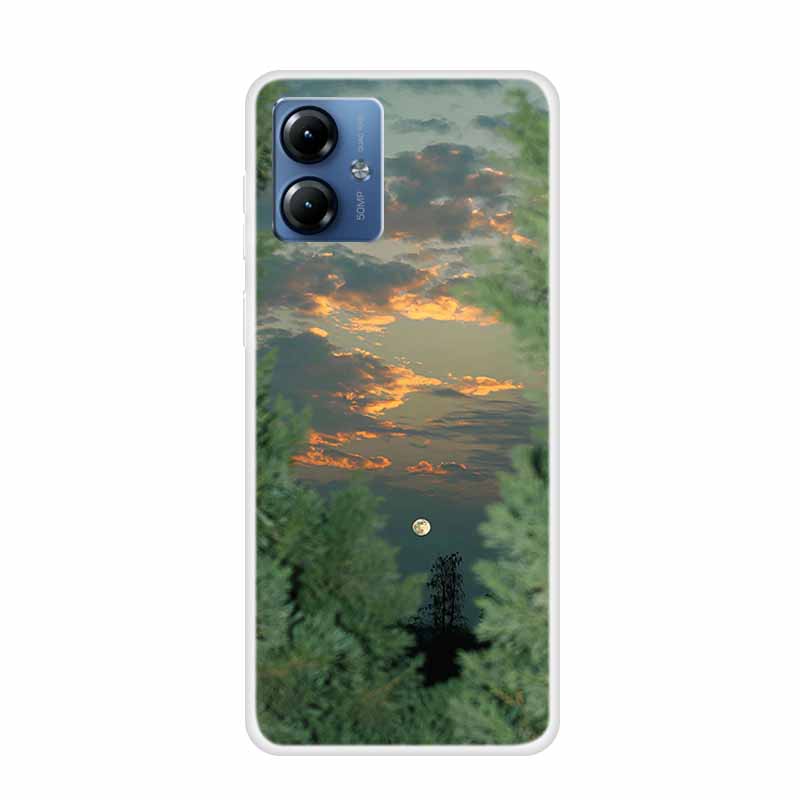 

Clear Phone Case For Moto G14 G04 G24 Transparent Silicone TPU Soft Cover For Motorola Moto G 14 04 24 Flowers Shell Case Funda Moto G04