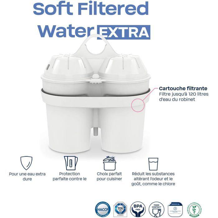 Bwt eau filtrée extra soft - lot de 3 | réduit le calcaire, le chlore, le plomb et le cuivre | pour l'eau à partir de 26,7 °f |