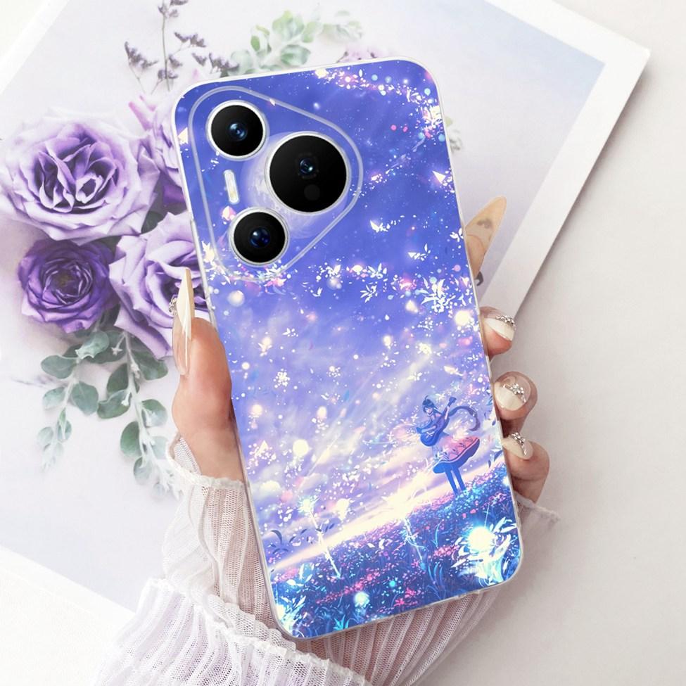 For Huawei Pura 70 Clear Case Aesthetic Luxury Cute Fashion Flowers Funny Painted Casing For Huawei ADY-LX9 ADY-AL00