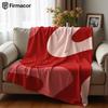 Red Tone Curved Wave Ultra Soft Sherpa Fleece Blanket Fluffy Warm Halloween Cozy Throw for Sofa Couch Bedroom Gift All Season
