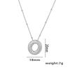 18K Gold-Plated Copper Necklace with Micro-Inlaid Zirconia & 26 Letter Pendant - Classic and Versatile European-American Jewelry