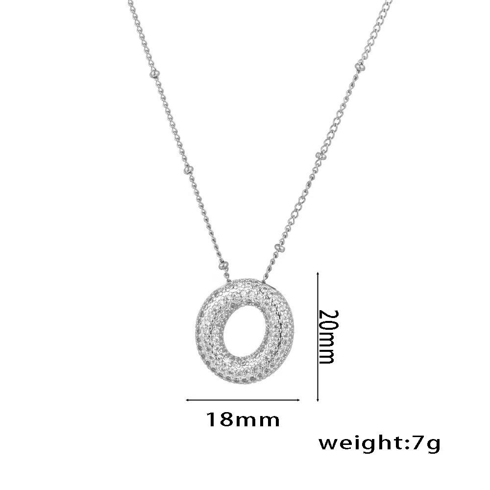 18K Gold-Plated Copper Necklace with Micro-Inlaid Zirconia & 26 Letter Pendant - Classic and Versatile European-American Jewelry