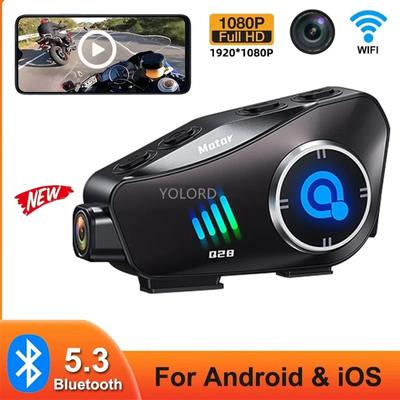 Kaski Motocyklowe Zestawy Słuchawkowe Bluetooth Kamera Nowy Rejestrator Wideo 1080P Kask Narciarski Bezprzewodowy WiFi DVR Słuchawka Muzyczna