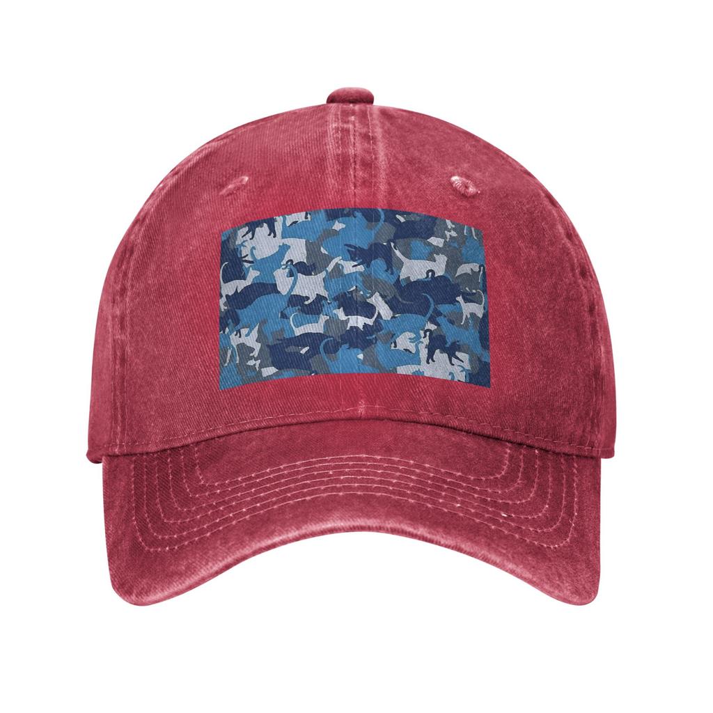 Cats Army Camouflage Denim Cap Casual Baseball Caps Adjustable Hat Summer Unisex Baseball Hats