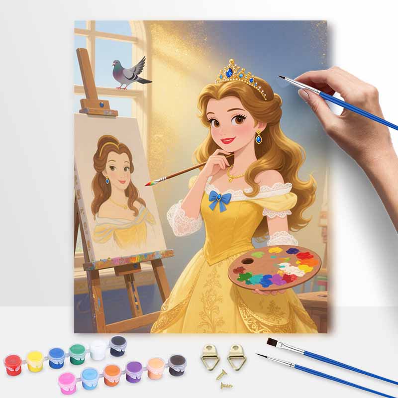 Disney princess digital oil painting art kit handmade diy home decorations