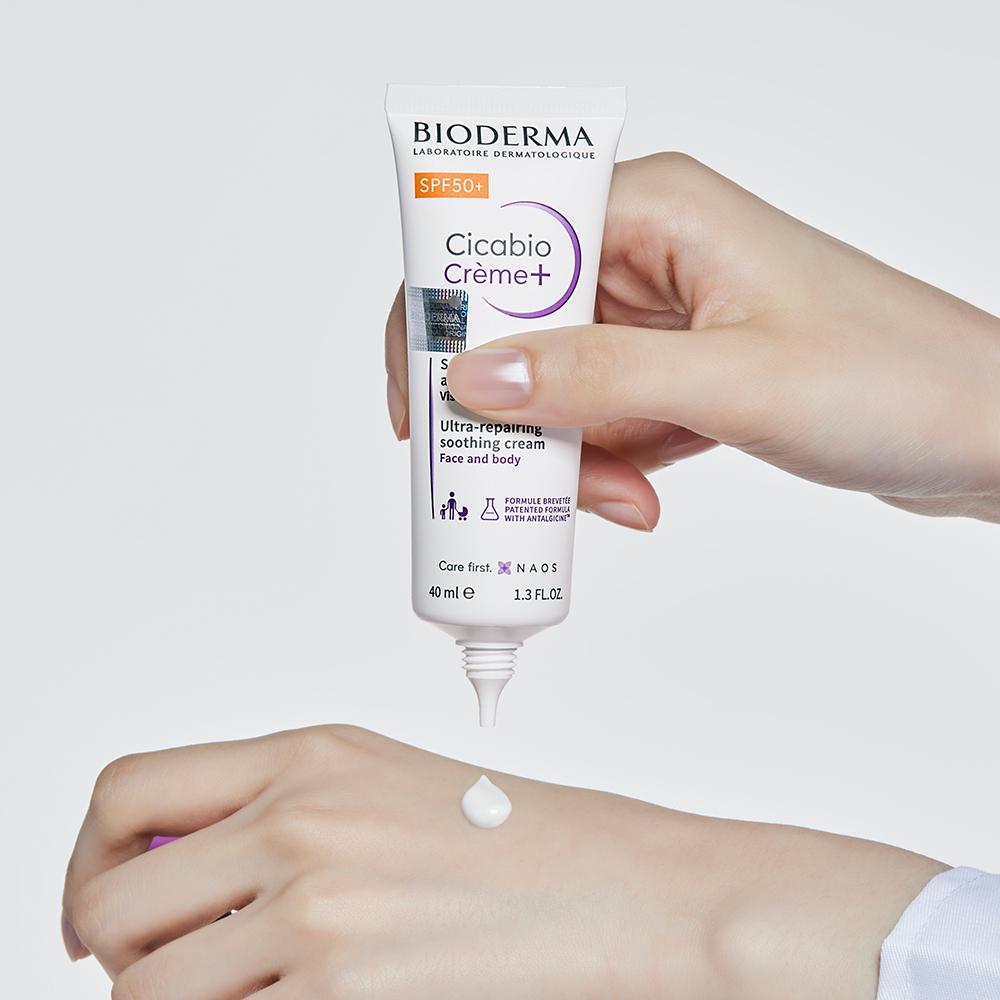 Bioderma Creme Cicabio+ SPF50+ 40ml Duo (Creme Solar de Reparação Profunda Tripla)